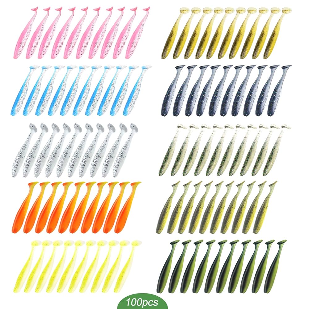 Amazon.com : SundayPro 100PCS Soft Paddle Tail Swimbaits